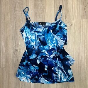 Small Vintage ruffle blue top